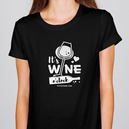 T-shirt senhora “Wine o'clock”